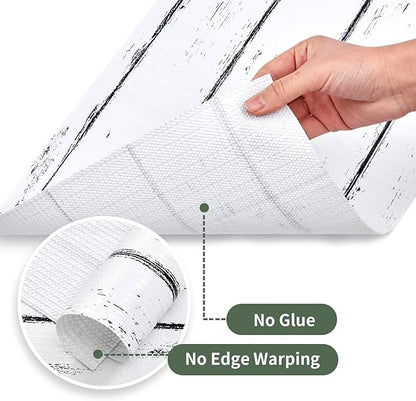 Shelf Liner for Kitchen Cabinets Non Adhesive Drawer Liner 17in x 20FT White Grain Non-Slip Thickened Shelf Liner Paper Strong Easy to Clean for Tool Box Refrigerator with Knife and Tape Measure