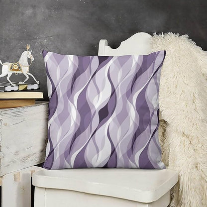 Lavender Throw Pillow Covers Modern Purple and Grey Striped Decorations for Bedroom Living Room Farmhouse Sofa Pillows Bed Couch 16x16 Inch