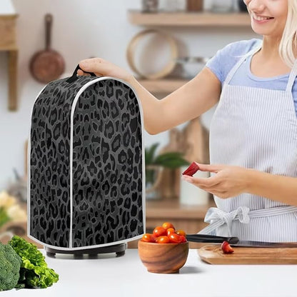 Talayituse Black Leopard Print Blender Dust Cover, Fingerprint Protection Cover for Stand Mixer or Coffee Machine, Home Kitchen Appliance Cover for Stain Dust Resistant Supplies