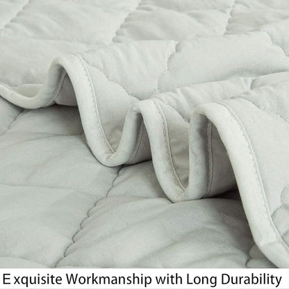 NTBAY Down Alternative Oversized Toddler Comforter, Super Soft and Warm Solid Color Baby Crib Quilted Blanket, 43x60 inches, Light Grey