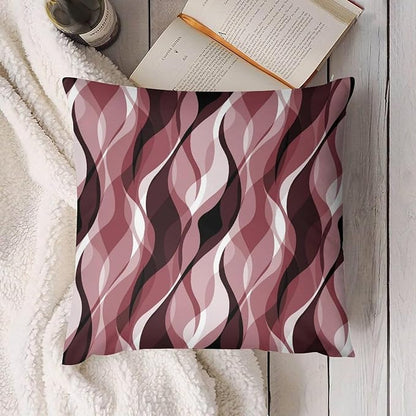 Burgundy Throw Pillow Covers Modern Abstract Ombre Burgundy Striped Decorations for Bedroom Living Room Farmhouse Sofa Pillows Bed Couch 20x20 Inch