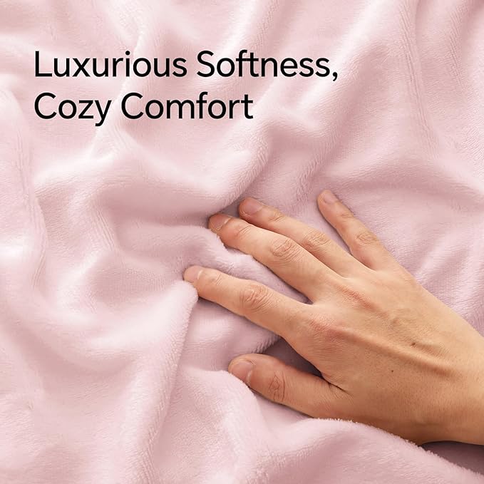 BEDELITE Flannel King Size Pillow Cases Set of 2, Super Soft Fleece Pillowcases with Zipper for Bedroom, Sofa, Couch,Luxury Cozy Fuzzy Velvet Pillow Shams for All Seasons(20x40 Inches,Pink)