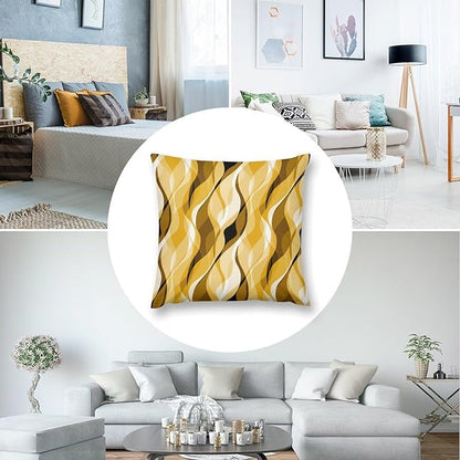 Yellow Throw Pillow Covers Abstract Ombre Yellow and Grey Striped Decorations for Bedroom Living Room Farmhouse Sofa Pillows Bed Couch 12x12 Inch