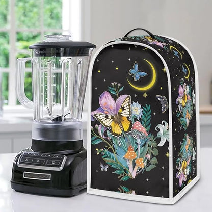 Butterfly Moon Print Blender Cover Kitchen Blender Dust Covers Food Processor Dust Cover Stand Mixer Case Coffee Maker Appliance Cover for Home Kitchen Indoor
