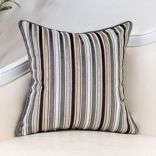 Yangest Grey Striped Throw Pillow Cover Multicolor Velvet Cushion Cover Modern Bohemian Pillowcase for Sofa Couch Bedroom Living Room Home,20x20 Inch