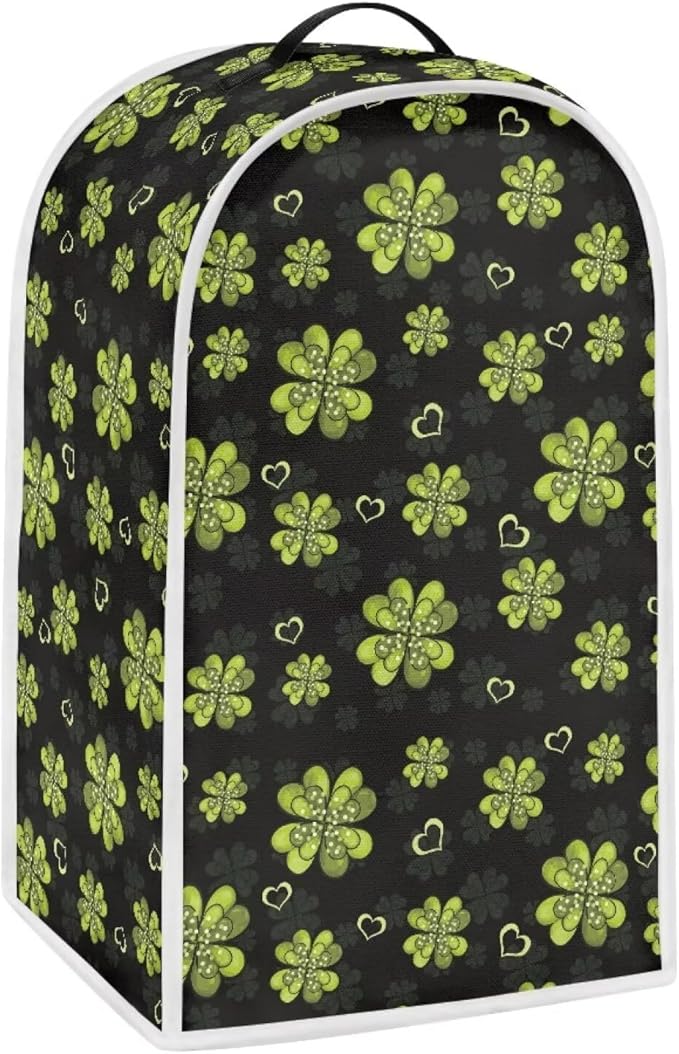 Talayituse Shamrock Heart Print Blender Dust Cover, Fingerprint Protection Cover for Stand Mixer or Coffee Machine, Home Kitchen Appliance Covers for Stain Dust Resistant Supplies Decor
