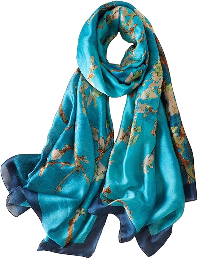 Fashion Scarves Scarf 100% Silk Feeling Scarf Silk Like Scarves Long Lightweight Sunscreen Shawls for Women