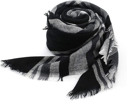 American Trends Women's Cozy Warm Winter Fall Blanket Scarf Stylish Soft Chunky Checked Giant Scarves Shawls