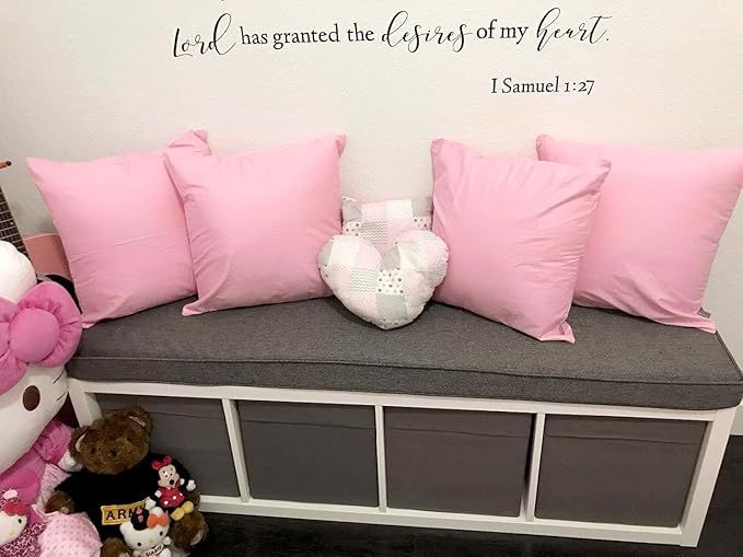 4-Pack 100% Cotton Comfortable Solid Decorative Throw Pillow Case,Thmyo Square Cushion Cover Pillowcase Sublimation Blank Pillow Covers DIY Throw Pillowcase for Sofa Bedroom(22x22 inch/ 55x55cm, Pink)