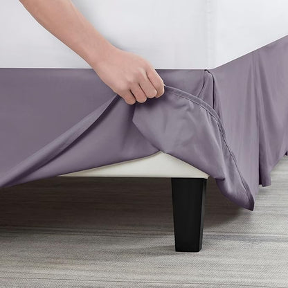 Nestl Grayish Purple Full XL Bed Skirt - Full XL Size Bed Skirt 14 Inch Drop - Brushed Microfiber Bed Skirts - Hotel Quality Pleated Bed Skirt - Shrinkage & Fade Resistant