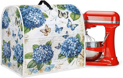 Butterfly Stand Mixer Cover 6-8 Quart Hydrangea Floral Kitchen Appliance Dust Cover Universal for Air Fryers, Coffee Makers Pressure Cooker Mixer Parts & Accessories