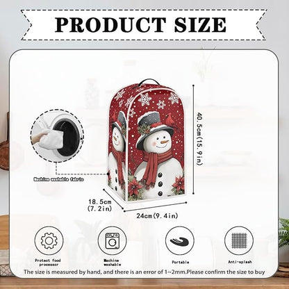 Talayituse Cardinal Snowman Print Blender Dust Cover, Fingerprint Protection Cover for Stand Mixer or Coffee Machine, Home Kitchen Appliance Covers for Stain Dust Resistant Supplies Christmas Decor