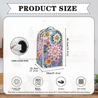 Bohe Flower Pattern Blender Cover Kitchen Blender Dust Covers Food Processor Dust Cover Stand Mixer Case Coffee Maker Appliance Cover for Home Kitchen Indoor