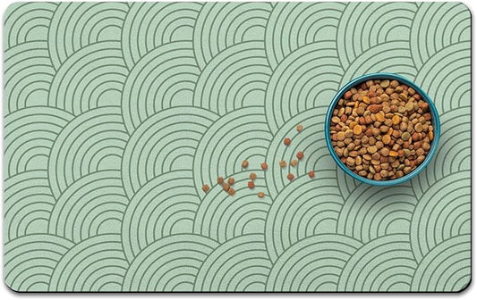 Dog Food Mat for Floors, Absorbent and Quick-Drying Pet Cat Food Mat,Anti-Fouling and Easy-to-Clean Pet Feeding Mat,Dog Bowl Mats for Messy Drinking Water Bowls.12 x20inch Boho Style