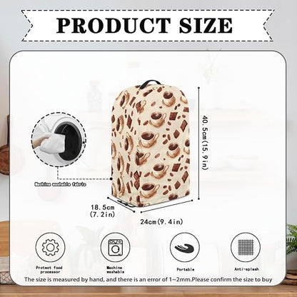 Blender Dust Cover, Coffee Drink Pattern Stand Mixer Appliance Covers, Anti Fingerprint Polyester Dust Proof Blender Cover for Home Kitchen