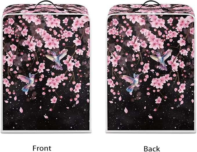 Coffee Maker Cover Hummingbird Cherry Blossom Coffee Maker Cover for Kitchen Counter Dust Protector