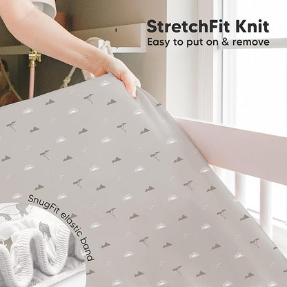 KeaBabies 2-Pack Baby Crib Sheets for Boys, Girls - 52x28 Viscose Derived from Bamboo Toddler Bed Sheets Neutral, Fitted Crib Mattress Cover for Standard Baby Bedding, Soft & Cozy (Savannah)