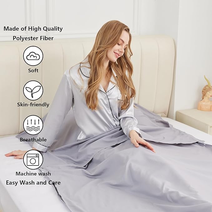 Sleeping Bag Liner Camping Adult Sleep Sack Lightweight Travel Sheet for Hotel Bed Compact Ultralight Essential Cleaning Supplies Kit Travel Bedding Set for Backpacking