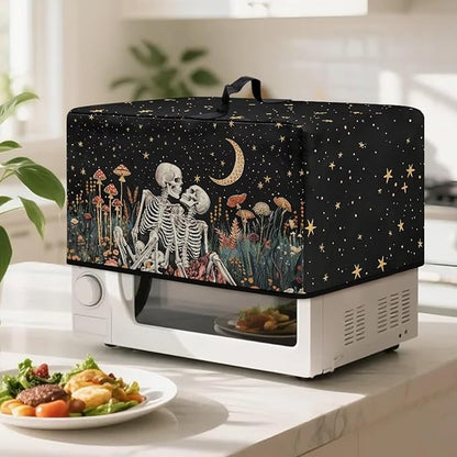 Microwave Oven Dust Cover, Halloween Skull Heat-Resistant Dust Proof Waterproof Oven Cover for Smart Oven Air Fryer Microwaves Easy-Clean Printed Countertop Microwaves Dusts Covers