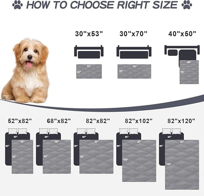 Smiry Waterproof Dog Bed Cover Blanket 82x102, Soft Reversible Pet Blanket, Washable Leakproof Cats Dogs Couch Cover for Sofa, Couch, Furniture, Lattice, Grey/Light Grey