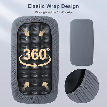 Lewondr Extra Deep Pocket Twin Sheet for Air Mattress, Twin Sheets Deep Pocket Bed Sheet with All-Round Rubber Band, Sanded Fabric Mattress Sheet and Enveloped Opening, Fit with 13-21 in, Bed Sheet
