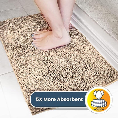 Muddy Mat® Original Dog Door Mat for Muddy Paws, Super Absorbent Microfiber, Non-Slip Washable Pet Rug, Quick Dry Chenille Entryway Carpet, Machine Washable Indoor Outdoor mat, Beige 24"x72"