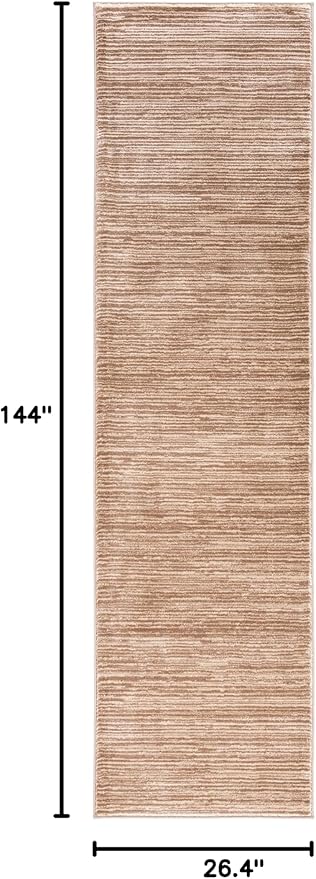 SAFAVIEH Vision Collection Runner Rug - 2'2" x 12', Light Brown, Modern Ombre Design, Non-Shedding & Easy to Clean, Ideal for Foyer, Hallway, Bedroom (VSN606C)