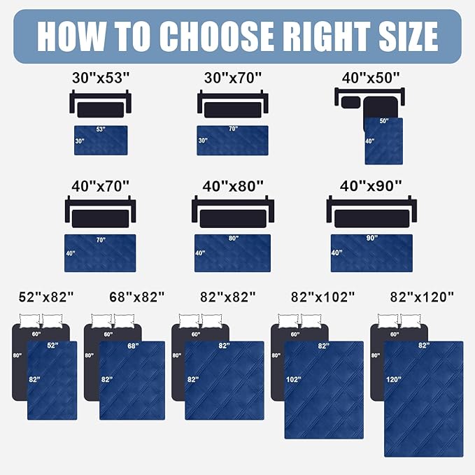 Smiry Waterproof Dog Bed Cover Blanket 68x82, Soft Reversible Pet Blanket, Washable Leakproof Cats Dogs Couch Cover for Sofa, Couch, Furniture, Lattice, Navy/Navy