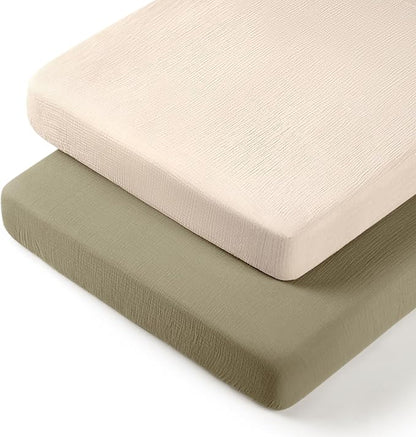 lulumoon Pack N Play Sheets: Soft & Breathable Playard Sheets for Boys and Girls - Fitted for Most Pack N Play and Playard Mattress