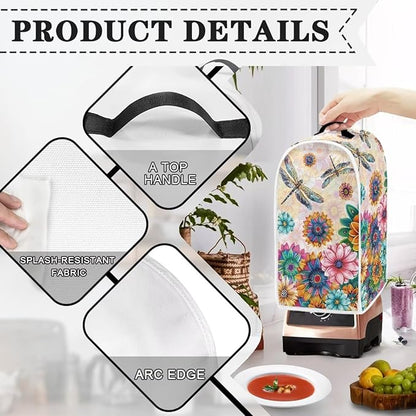 Boho Mandala Floral Blender Cover Washable Kitchen Toaster Cover Dragonfly Bread Maker Coffee Maker Protectiron Covers Size M