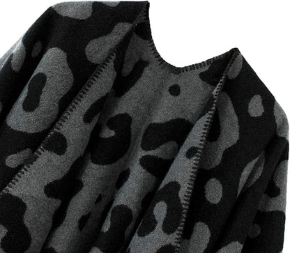 Women's Vintage Pattern Open Front Poncho Cape Shawl Winter Shawl Wraps
