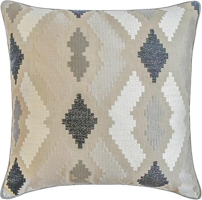 The HomeCentric King/Queen/Twin Beige Decorative Bed Runner Full 68"x18" Bed Runner Without Pillow Cover, Embroidery,Aztec Bed Scarf on Linen Fabric - Thread Tale