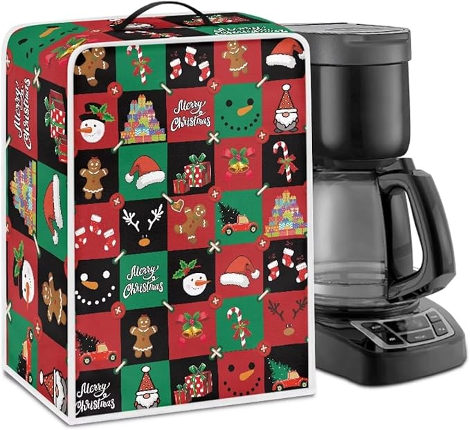 Coffee Maker Cover, Christmas Holiday Coffee Dust Cover Washable Removable Mixer Appliance Protector