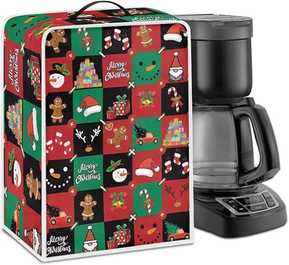 Coffee Maker Cover, Christmas Holiday Coffee Dust Cover Washable Removable Mixer Appliance Protector