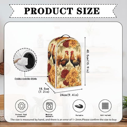 Rooster Toaster and Blender Cover Set Washable Coffee Maker Appliance Covers Sunflower Kitchen Accessories Size M