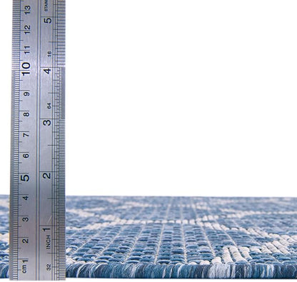 Unique Loom Outdoor Trellis Collection Area Rug - Trellis (Square 13' 0" x 13' 0", Navy Blue/ Ivory)