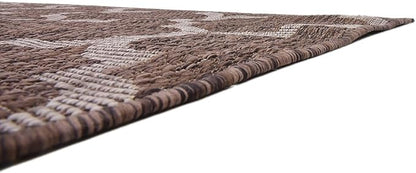 Unique Loom Outdoor Trellis Collection Area Rug (6' 1" x 9' Rectangle, Brown/ Ivory)