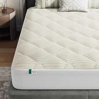 Novilla Full Soft Mattress Topper, Fluffy Pillow Top Mattress Pad for Cold Sleepers, Quilted Mattress Protector with Deep Pocket, Fits 8-21" Mattresses, Machine Washable
