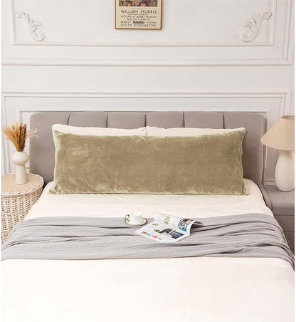 BEDELITE Body Pillow Cover with Zipper Closure, Super Soft and Cozy Fuzzy Fleece Pillowcase 20 x 54 Inches, Luxury Fluffy Plush Long Body Pillow Pillowcase for All Seasons(Camel)