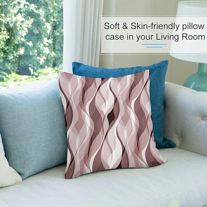 Pink Throw Pillow Covers Modern Abstract Pink and Grey Striped Decorations for Bedroom Living Room Farmhouse Sofa Pillows Bed Couch 20x20 Inch