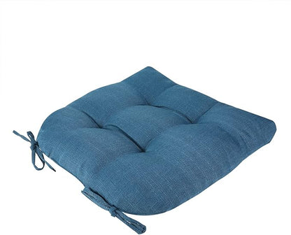FUNHOME Outdoor Chair Cushions 19 x19 Inch,Water Resistant Tufted Seat Cushions 19",Reversible,Weather Resistant,Rounded Back Wicker Chair Cushion for Patio Garden Furniture(Light Blue)