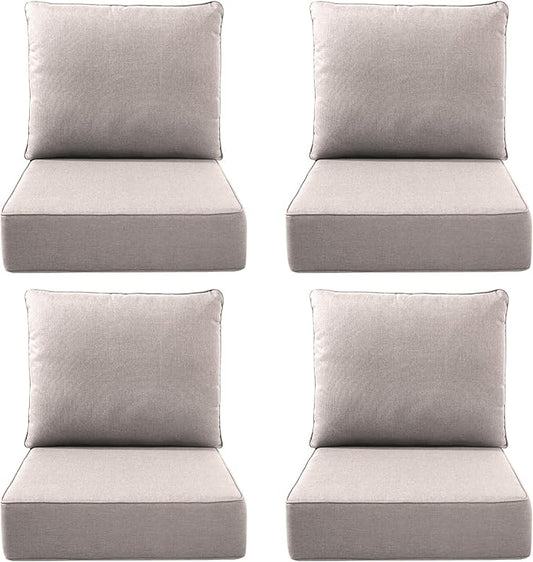 Luxury Outdoor Seat Cushion Set-22 x 24 x 6 Inch Outdoor Chair Cushions with Water Resistant & Removable Cover Outdoor Cushions for Patio Furniture Chair Sofa Couch