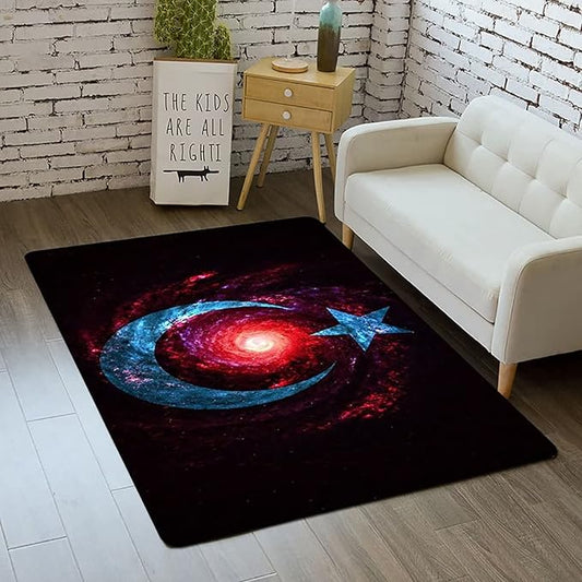 Outer Space Galaxy Area Rug for Boys Room 5x8 ft Soft Non-Slip Solar System 3D Planet Universe Rug for Kids Bedroom Living Room