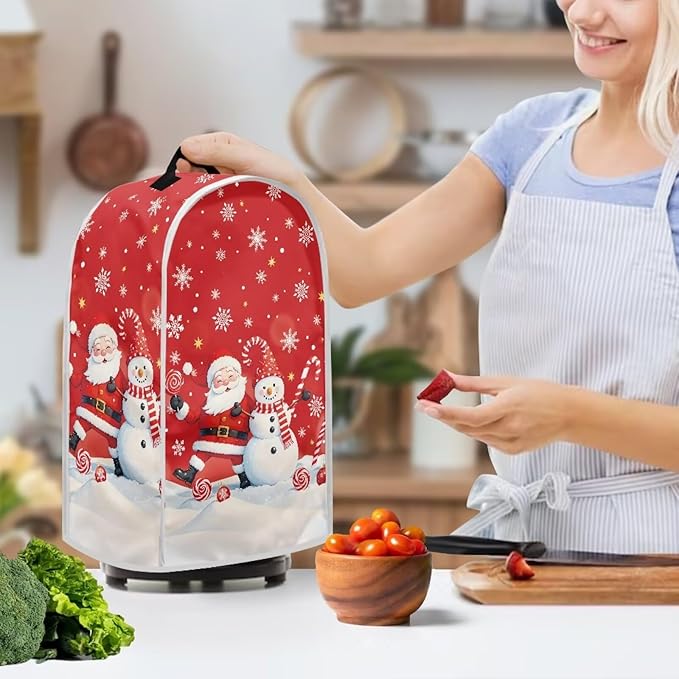 Christmas Blender Cover for Kitchen Cute Food Processor Dust Cover with Handle Decorative Coffee Machine Dust Protector Covers for Kitchen Countertop Christmas Decoration