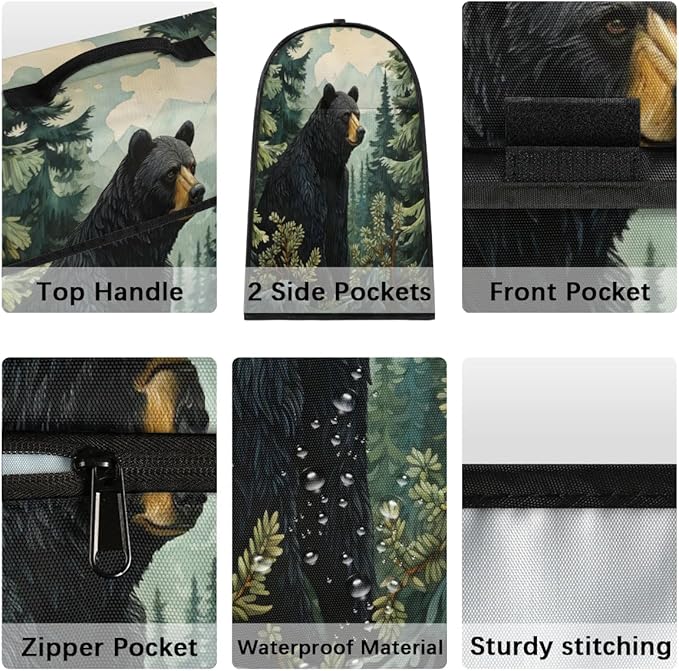 Kitchen Appliance Cover Fits 6-8 Quarts Mixer & Coffee Maker, Bear Dust Cover with Pockets