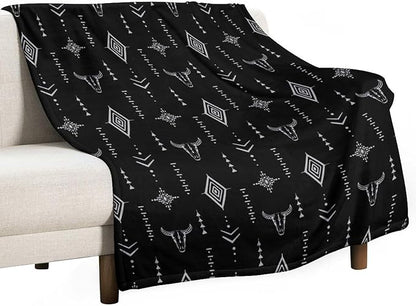 Southwest Blanket, Soft Native Tribal Vintage Abstract Ethnic Pattern Blanket Ethnic Aztec Print Throw Blanket for Couch Sofa 50"x60"