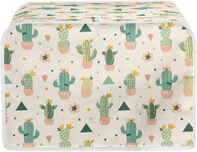 ZFRXIGN Cactus Toaster Cover 2 Slice Wide Slot Toaster Dust Covers Oven Cover Stain Resistant Kitchen Small Appliance Cover with Top Handle Home Decor Mexican Toaster Cover Beige