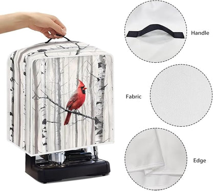 Christmas Cardinal Coffee Maker Cover for Kitchen Counter, Washable Small Appliance Covers with Handle