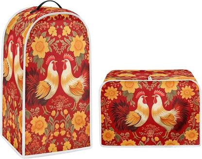 Rooster Dust Cover Kitchen Blender Cover Flower Washable Toaster Bread Maker Dustproof Cover Kitchen Appliance S