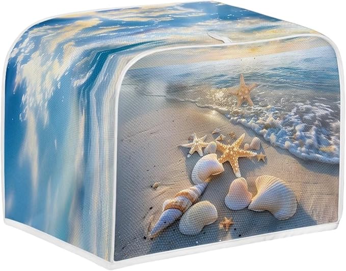 Starfish Printed Toaster Cover - Dustproof, 4 Slice Oven Cover for Home
